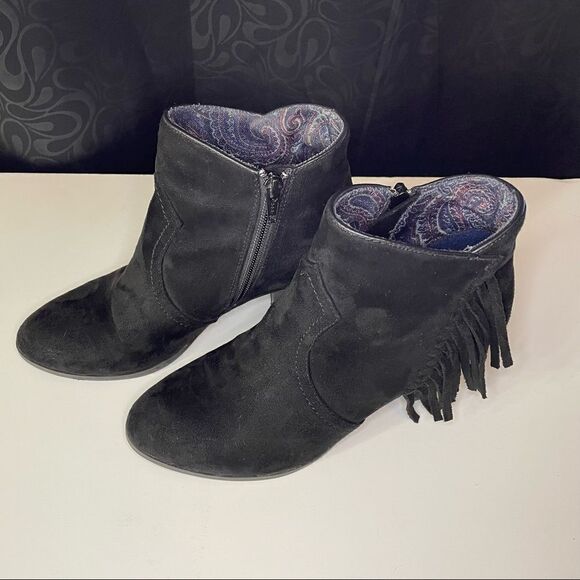 Report Black Fringe Booties size 7 - Picture 4 of 11
